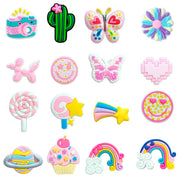 Lot de 16 pin's Rose Frais pour Coques & Crocs