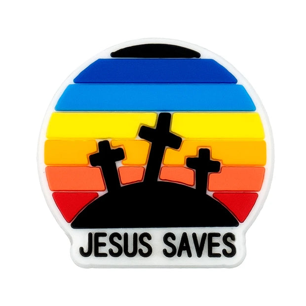1pcs PVC Religious Jesus Clog Shoe Charms Holy Bible Shoe Decorations Pins for Woman Men Party Favor Gifts DIY Clips Accessories - FullCase
