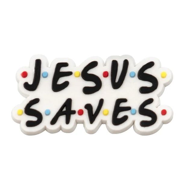 1pcs PVC Religious Jesus Clog Shoe Charms Holy Bible Shoe Decorations Pins for Woman Men Party Favor Gifts DIY Clips Accessories - FullCase