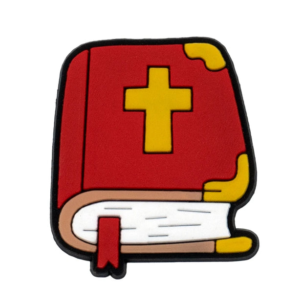 1pcs PVC Religious Jesus Clog Shoe Charms Holy Bible Shoe Decorations Pins for Woman Men Party Favor Gifts DIY Clips Accessories - FullCase