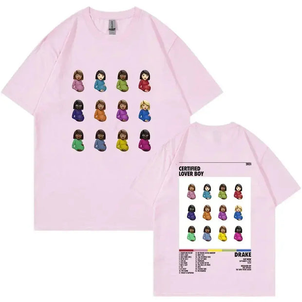 T-shirts Oversized 100% Cotton Drake Certified Lover Boy - FullCase