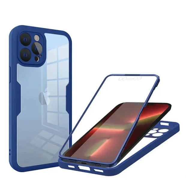 360 Full Body Protection Case For iPhone 15 14 13 12 11 Pro Max Front Screen Shockproof Cover iPhone X XR SE 2020 case FullCase