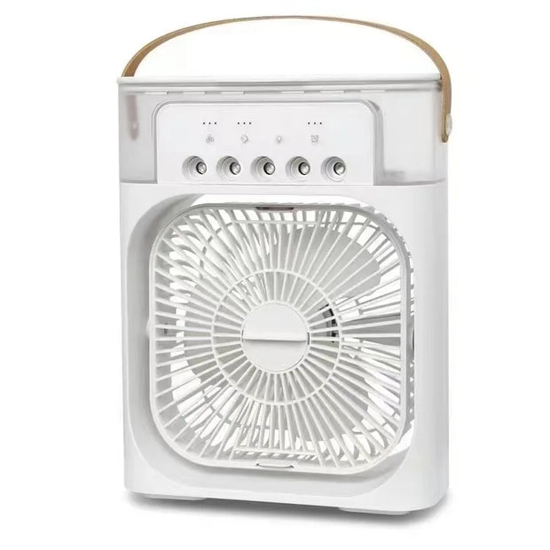 Ventilateur Portable 3-en-1 : Brumisateur, LED & Rafraîchisseur d’Air - FullCase