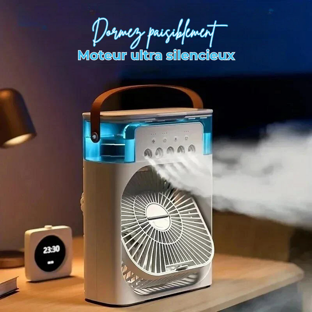 Ventilateur Portable 3-en-1 : Brumisateur, LED & Rafraîchisseur d’Air - FullCase
