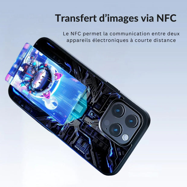 Coque iPhone personnalisable avec écran (Noir, Blanc, Gris, Bleu, Rose)