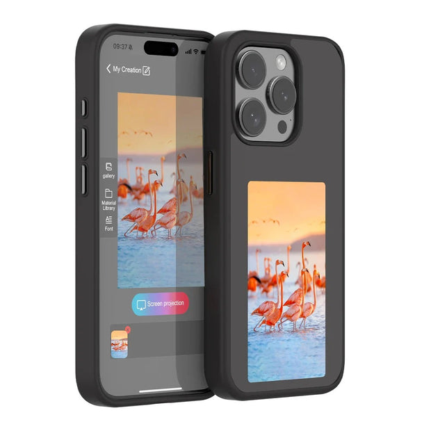 Coque iPhone personnalisable avec écran (Noir, Blanc, Gris, Bleu, Rose)